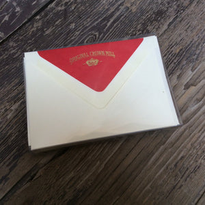Correspondence card set with red lined envelopes