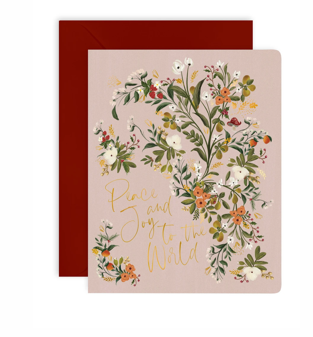 'Peace and Joy to the World' Greeting Card - Pears