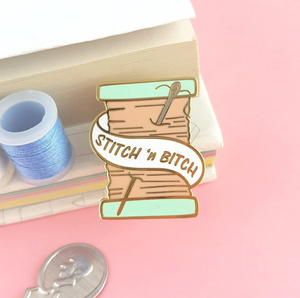 Stitch and Bitch Label Pin