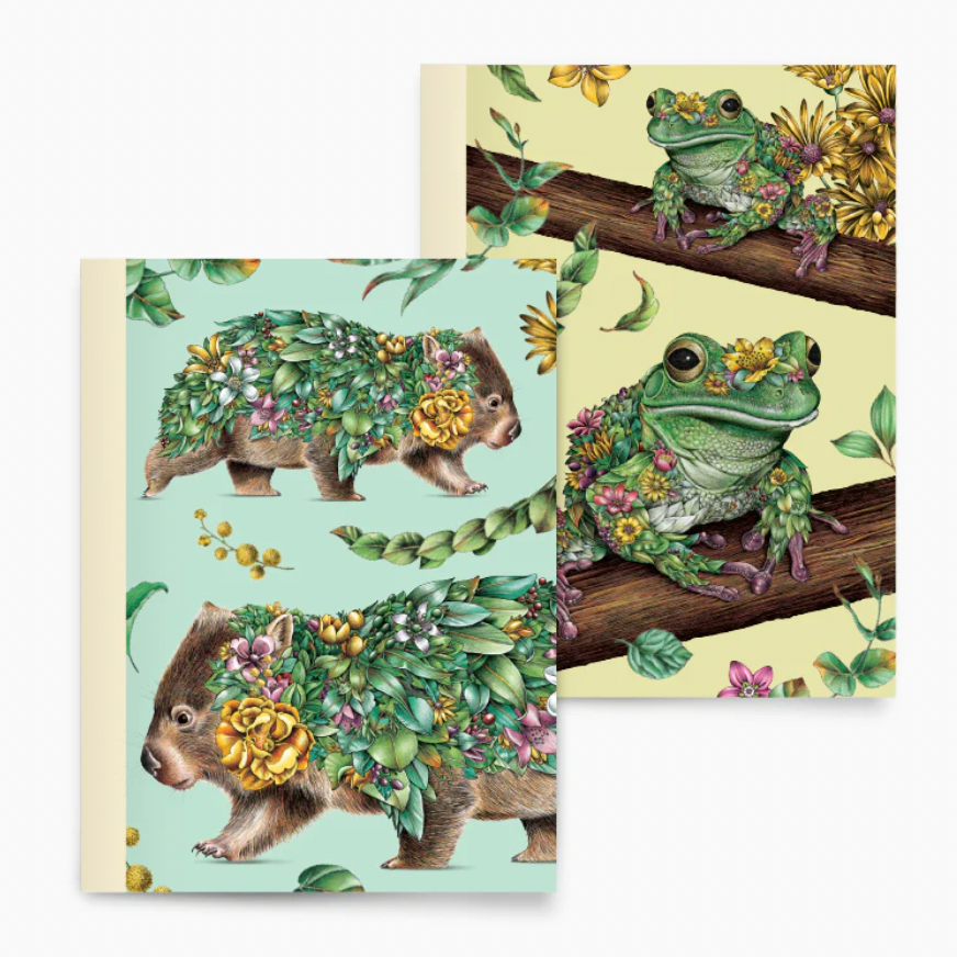 Pocket Notebook Set - Wombat & Frog