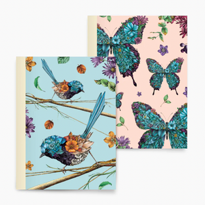 Pocket Notebook Set -Wren & Butterfly