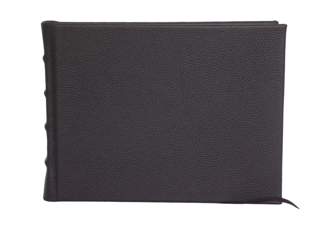 Black leather hard cover guest book perfect for personalisation